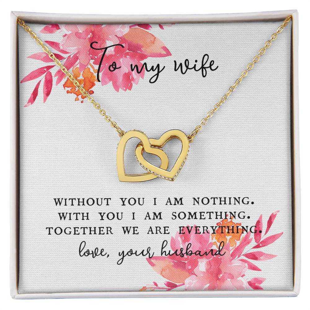 To Wife From Husband Double Hearts Necklace Love Jewelry Romantic Gift Valentine'S Day Anniversary From Spouse Interlocking Hearts Necklace