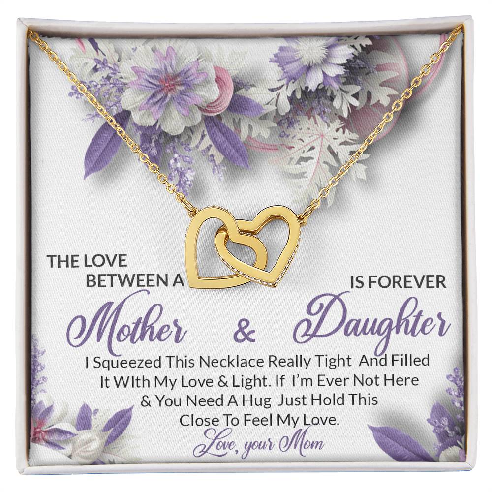 To My Daughter From Mother Interlocking Hearts Necklace Mother To Daughter Gift Birthday Gift To Daughter From Mother Daughter Necklace