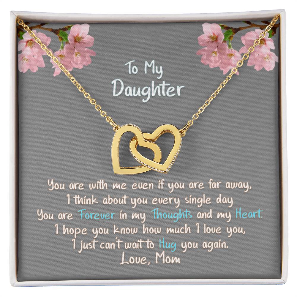 Daughter Hug You Again - Hearts Necklace Interlocking Hearts Necklace