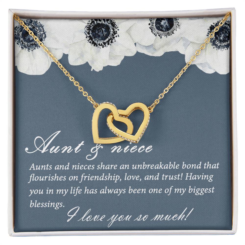 Aunt And Niece Necklace Special Niece Necklace Aunt And Niece Gift Niece Keepsakes Gift For Niece From Aunt Interlocking Hearts Necklace