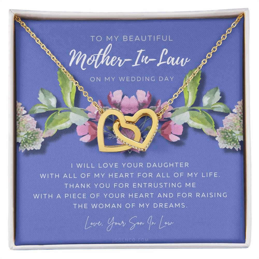 Mother Of The Bride Gift From Groom Mother In Law Gift On Wedding Day From Groom Gifts For Mother Of The Bride Future Mother-In-Law Interlocking Hearts Necklace