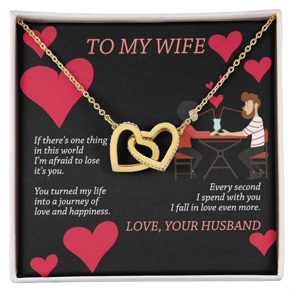 To My Wife - Interlocking Heart Necklace Interlocking Hearts Necklace