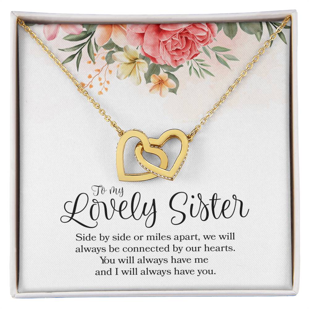 Interlocking Hearts - To Sister Interlocking Hearts Necklace