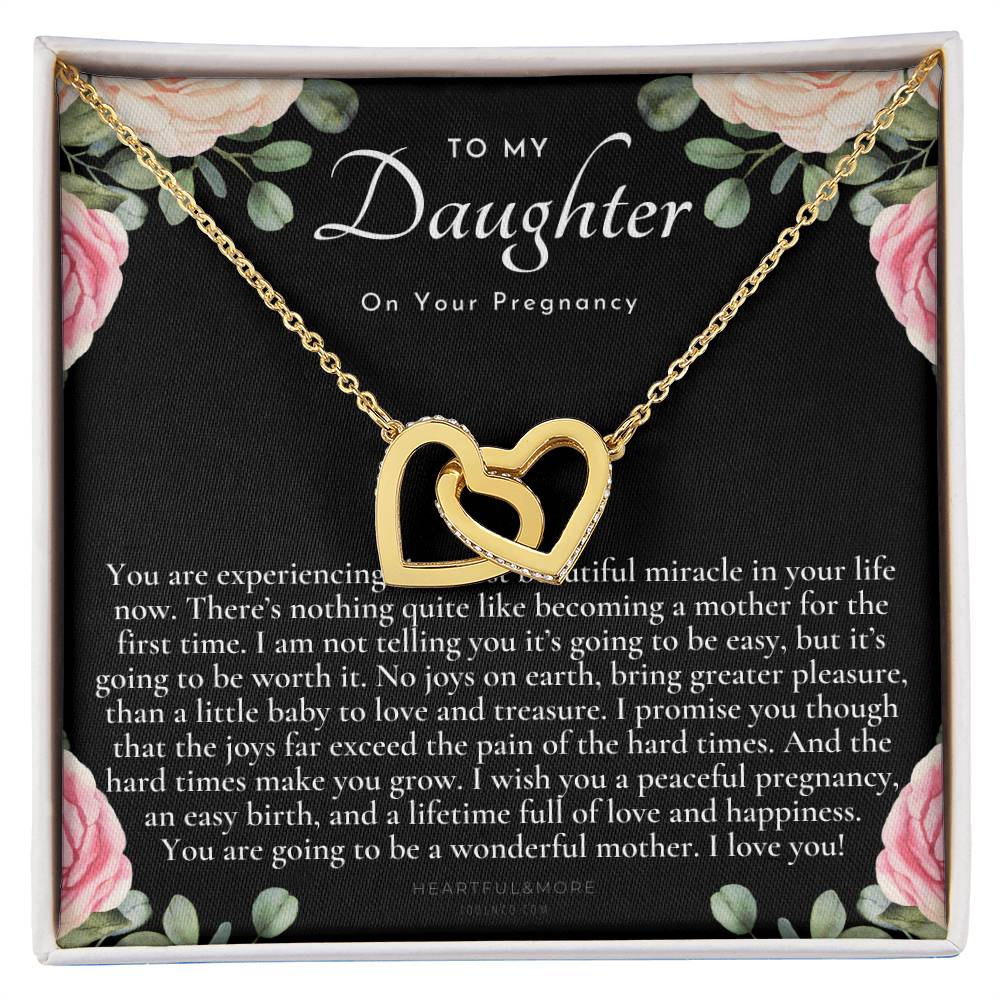 Pregnancy Gift For Daughter Baby Shower Gift Mom To Be Gift Expecting Mom Gift Pregnant Daughter Gift From Mom Interlocking Hearts Necklace