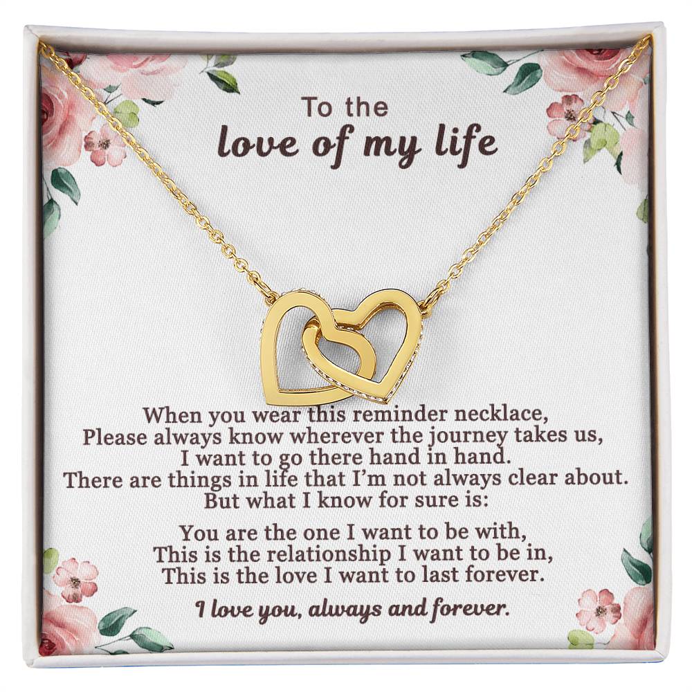 To The Love Of My Life Interlocking Hearts Necklace