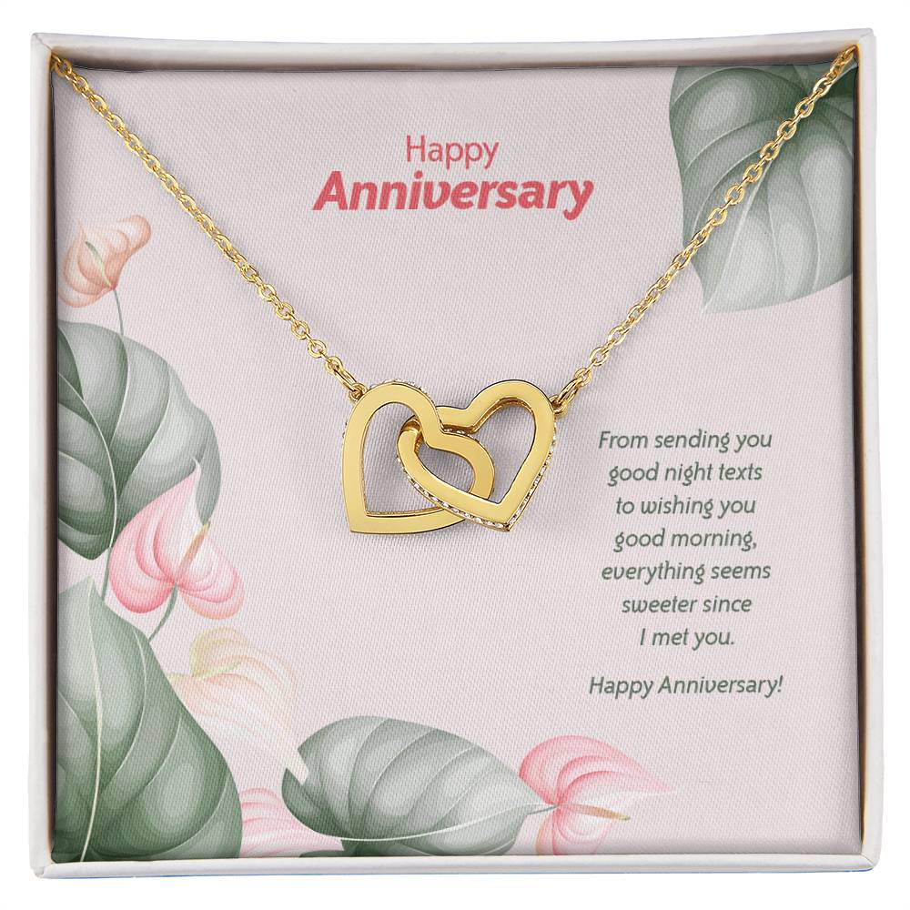 Anniversary Edition Sweeter Since I Met You - Interlocking Hearts Necklace