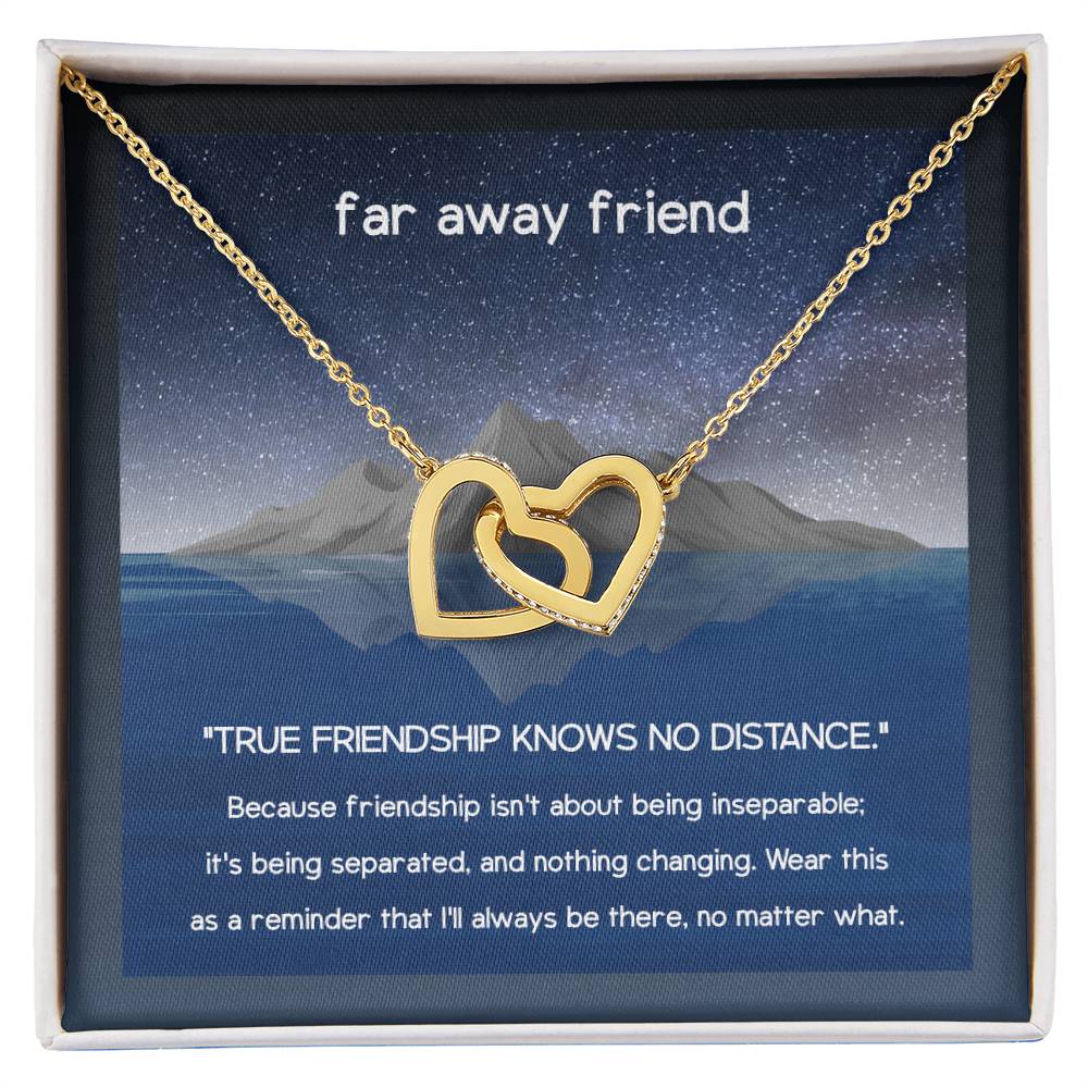 To My Friend Birthday Gift Anniversary Necklace Best Friend Present Love Message Interlocking Hearts Necklace