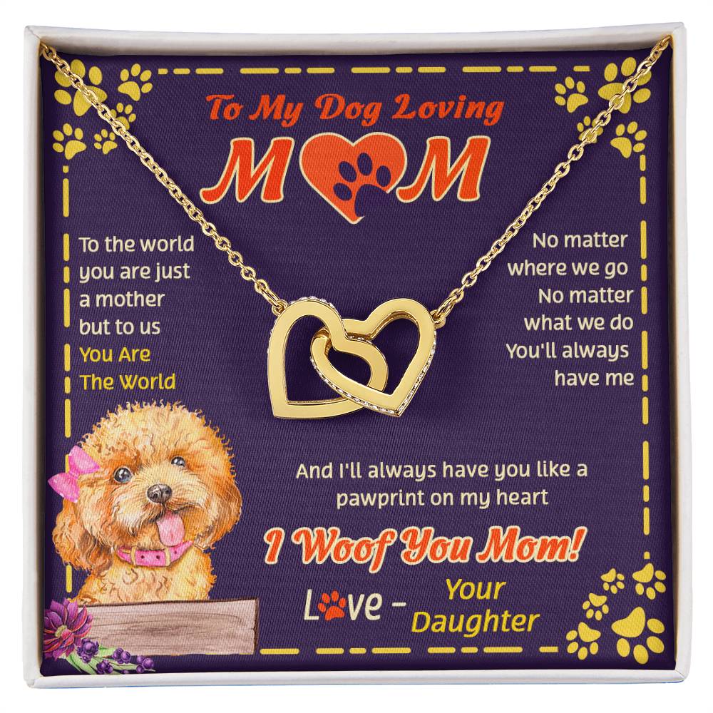 To My Mom - You Are The World - Necklace Interlocking Hearts Necklace