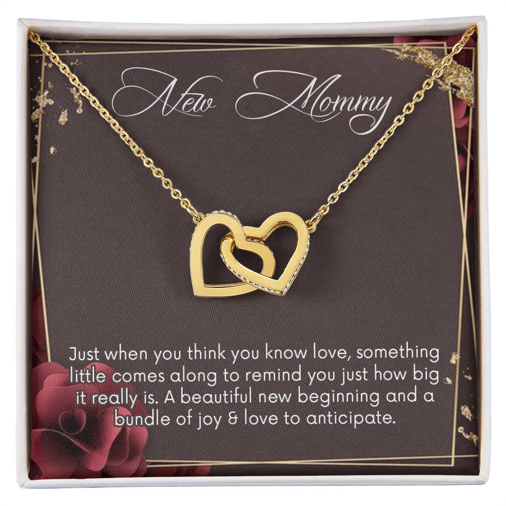 New Mommy Necklace New Mom Interlocking Hearts Necklace New Mom Necklace Personalized Pregnancynecklacemama To Be Necklacenew Mother