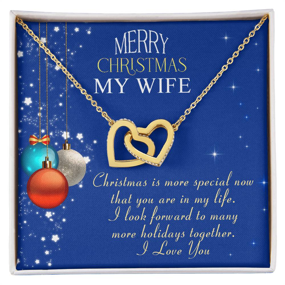 To My Wife - Merry Christmas - Tmw31 Interlocking Hearts Necklace