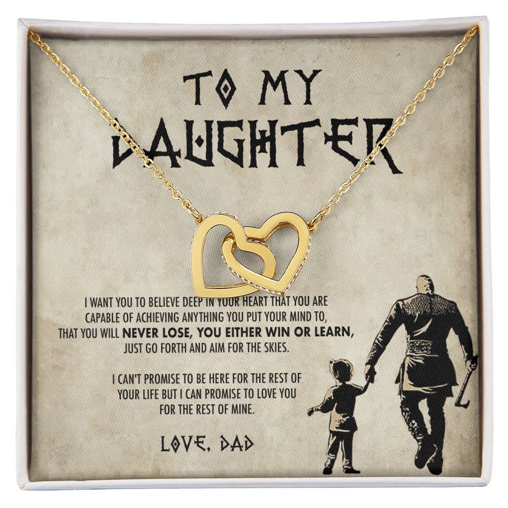 To My Daughter Two Hearts Interlocking Hearts Necklace