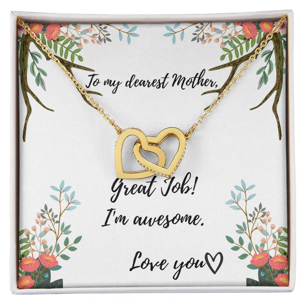 Mothers Day Heart Necklace Interlocking Hearts Necklace