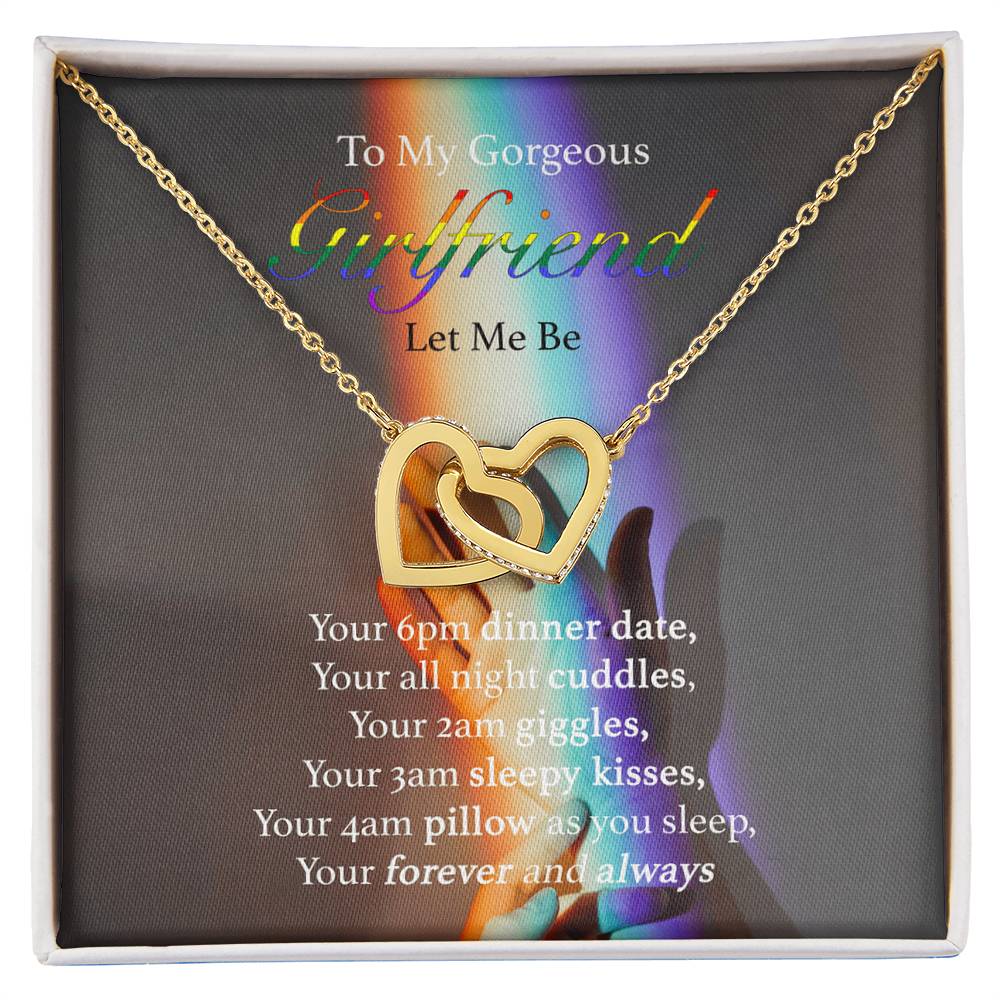To My Gorgeous Girlfriend - Let Me Bet Interlocking Hearts Necklace