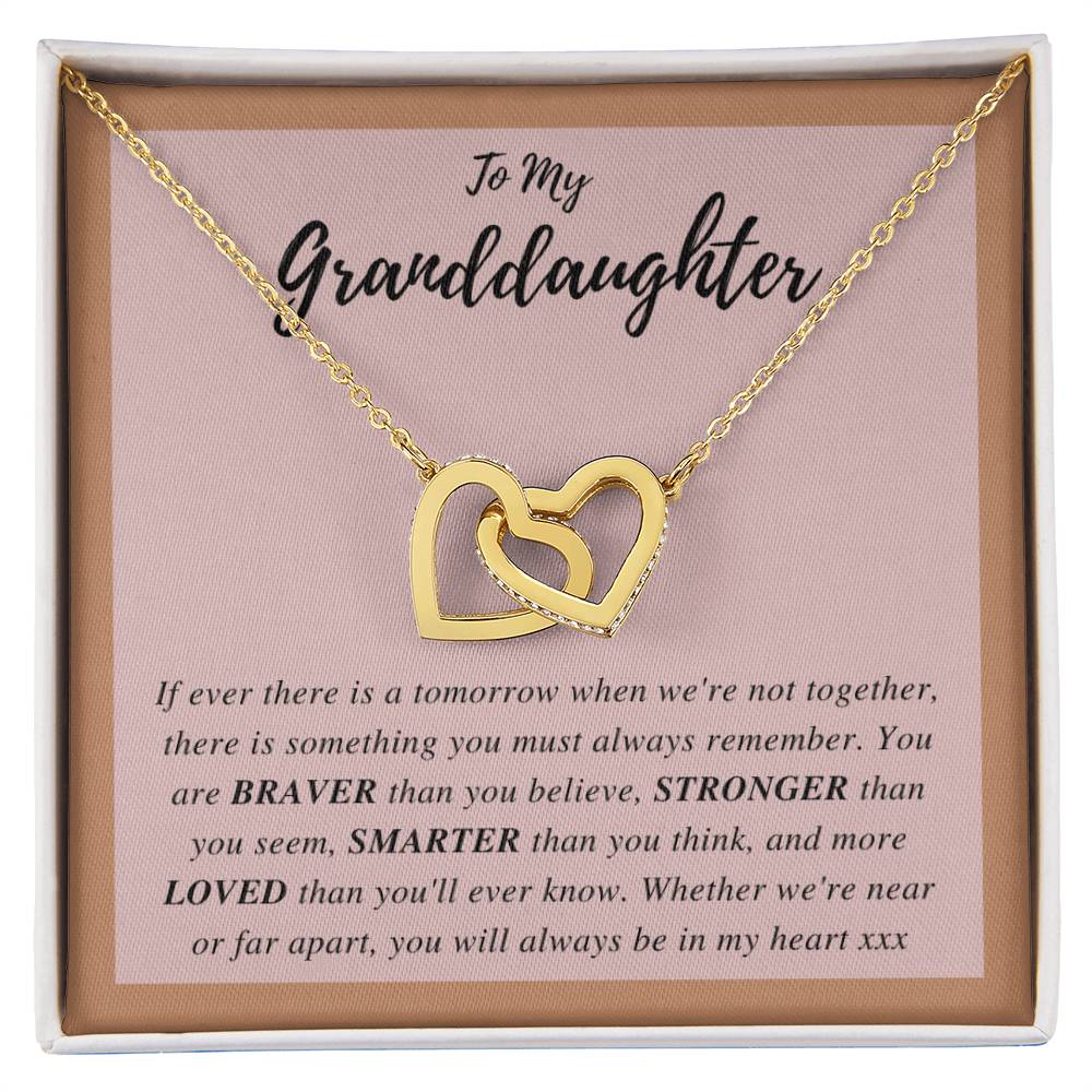 To My Granddaughter - Interlocking Hearts Necklace [Soq4-29]