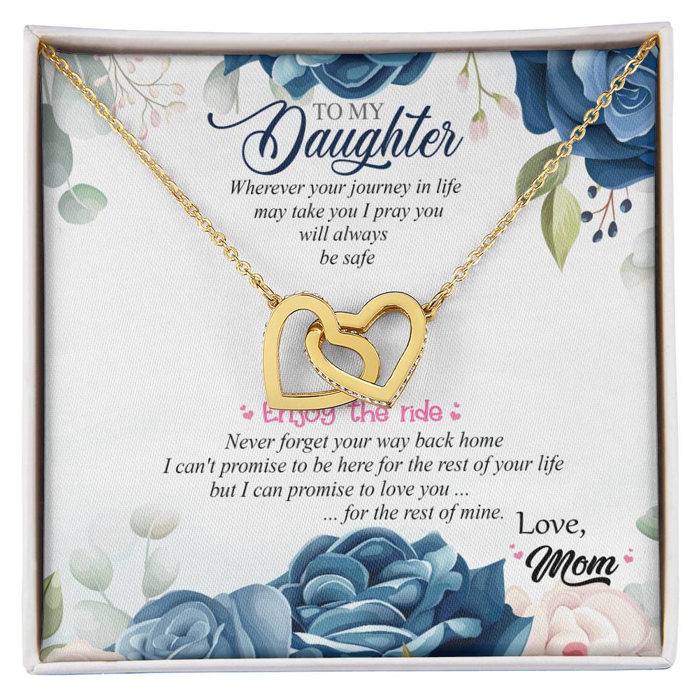 To My Daughter - Interlocking Hearts Necklace