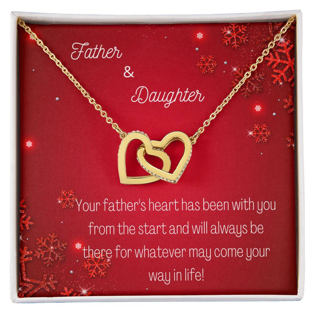 Father And Daughter Linked Hearts Necklace Interlocking Hearts Necklace
