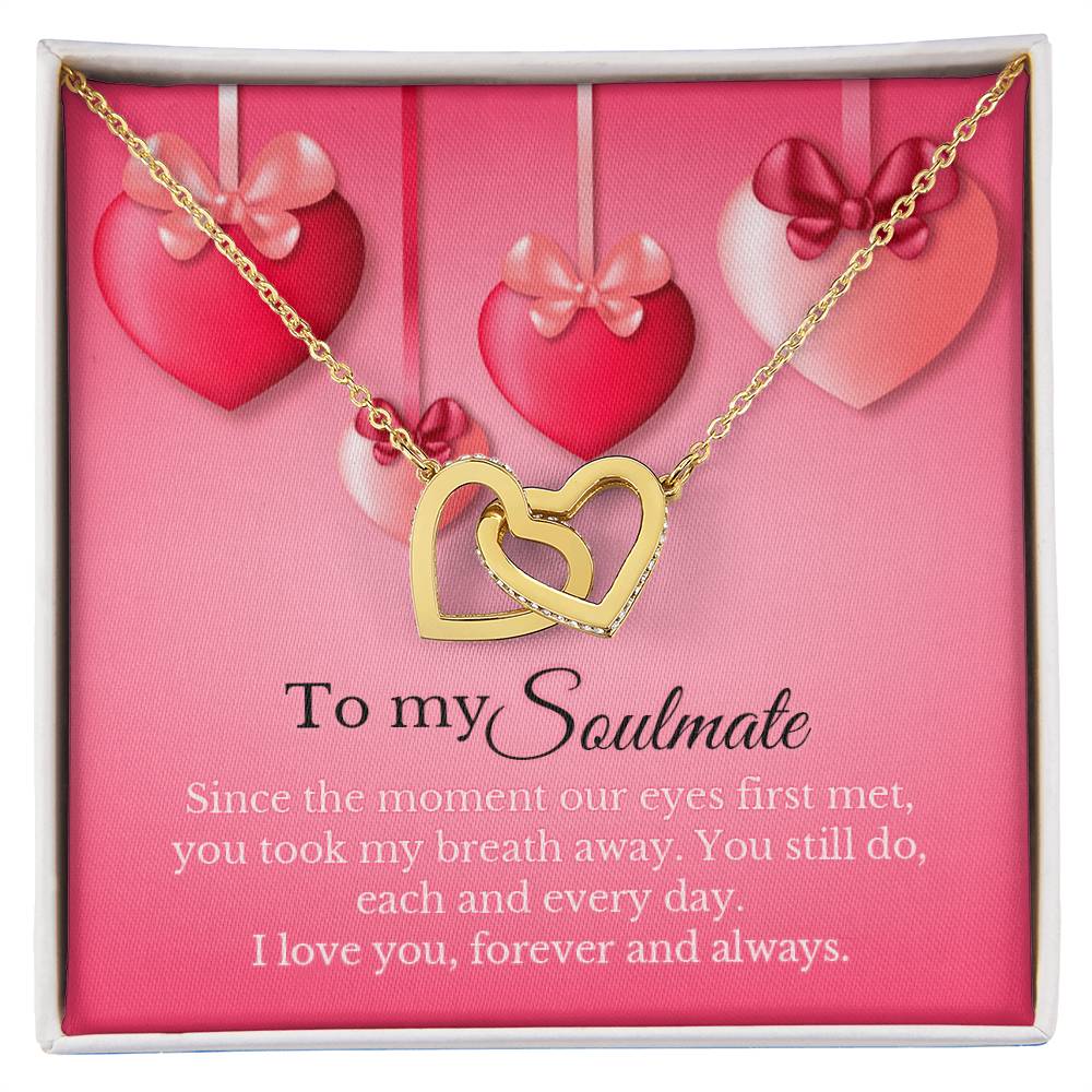 To My Soulmate - Interlocking Heart Necklace Interlocking Hearts Necklace
