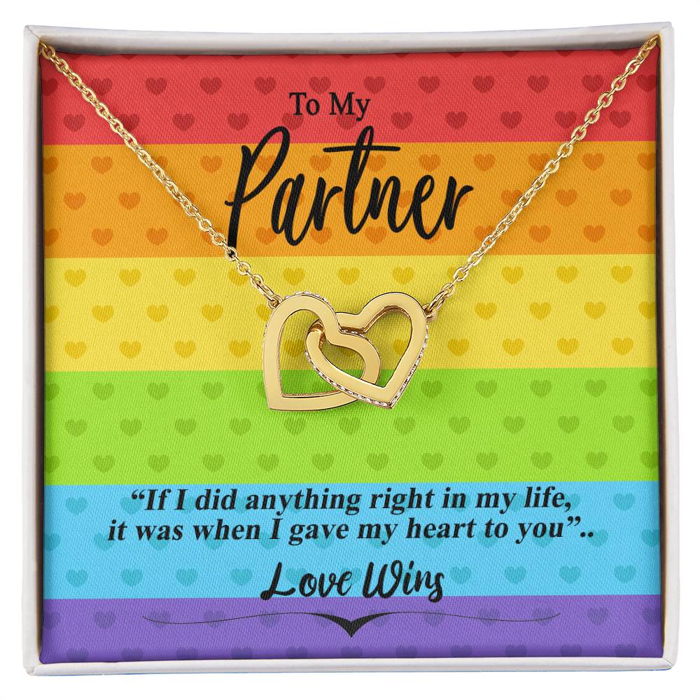 Love Wins Necklace Interlocking Hearts Necklace