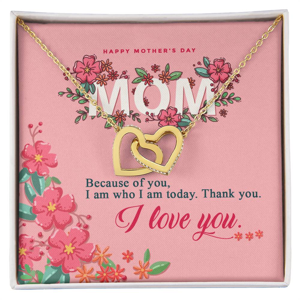 Happy Mother'S Day Gift - Thank You & Love You- The Interlocking Heart Necklace Interlocking Hearts Necklace