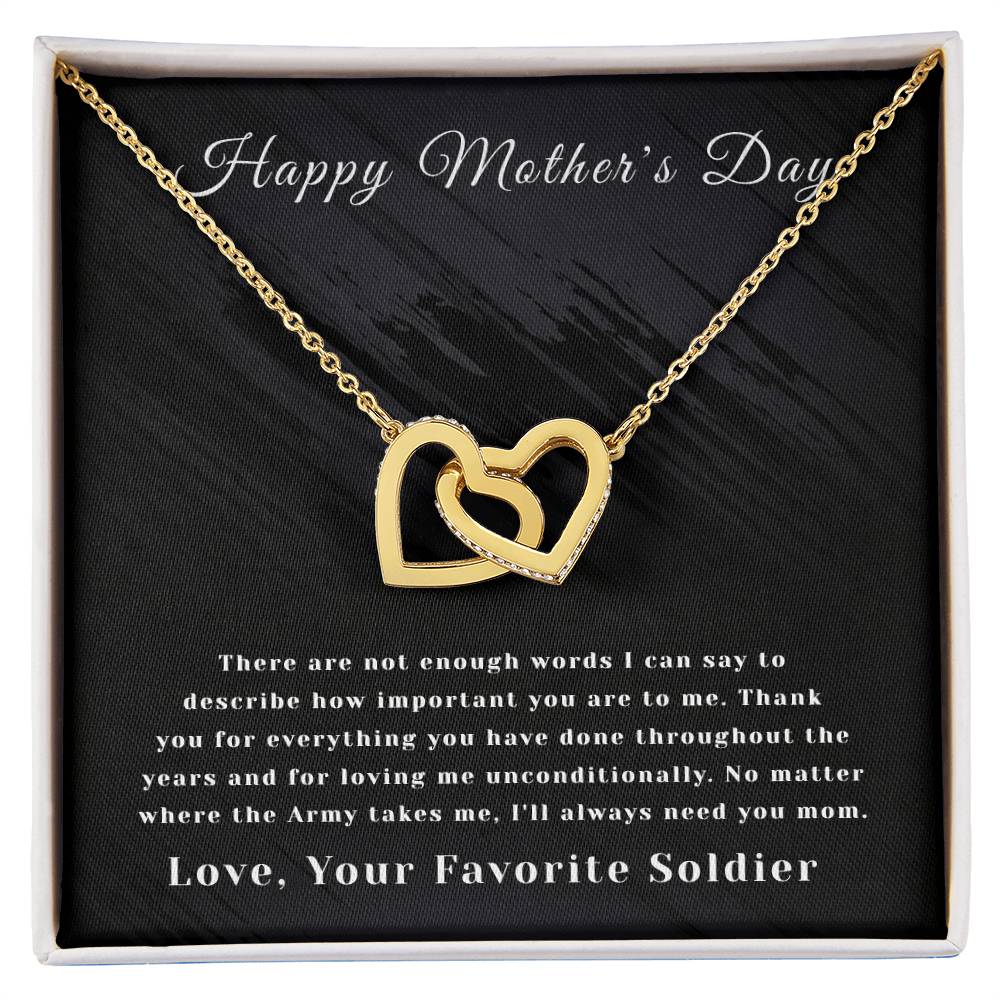 Mother'S Day- Interlocking Hearts- Favorite Soldier - Army Interlocking Hearts Necklace