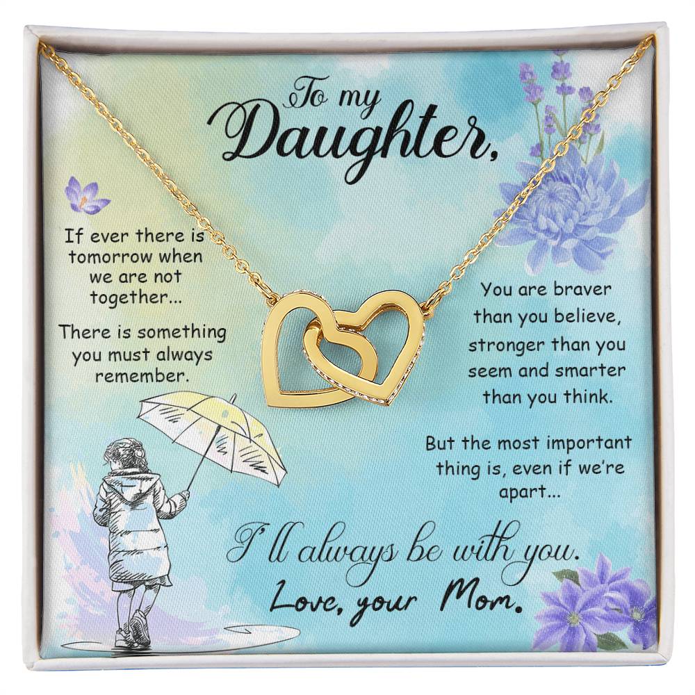 I Will Always Be With You Daughter Necklace Interlocking Hearts Necklace