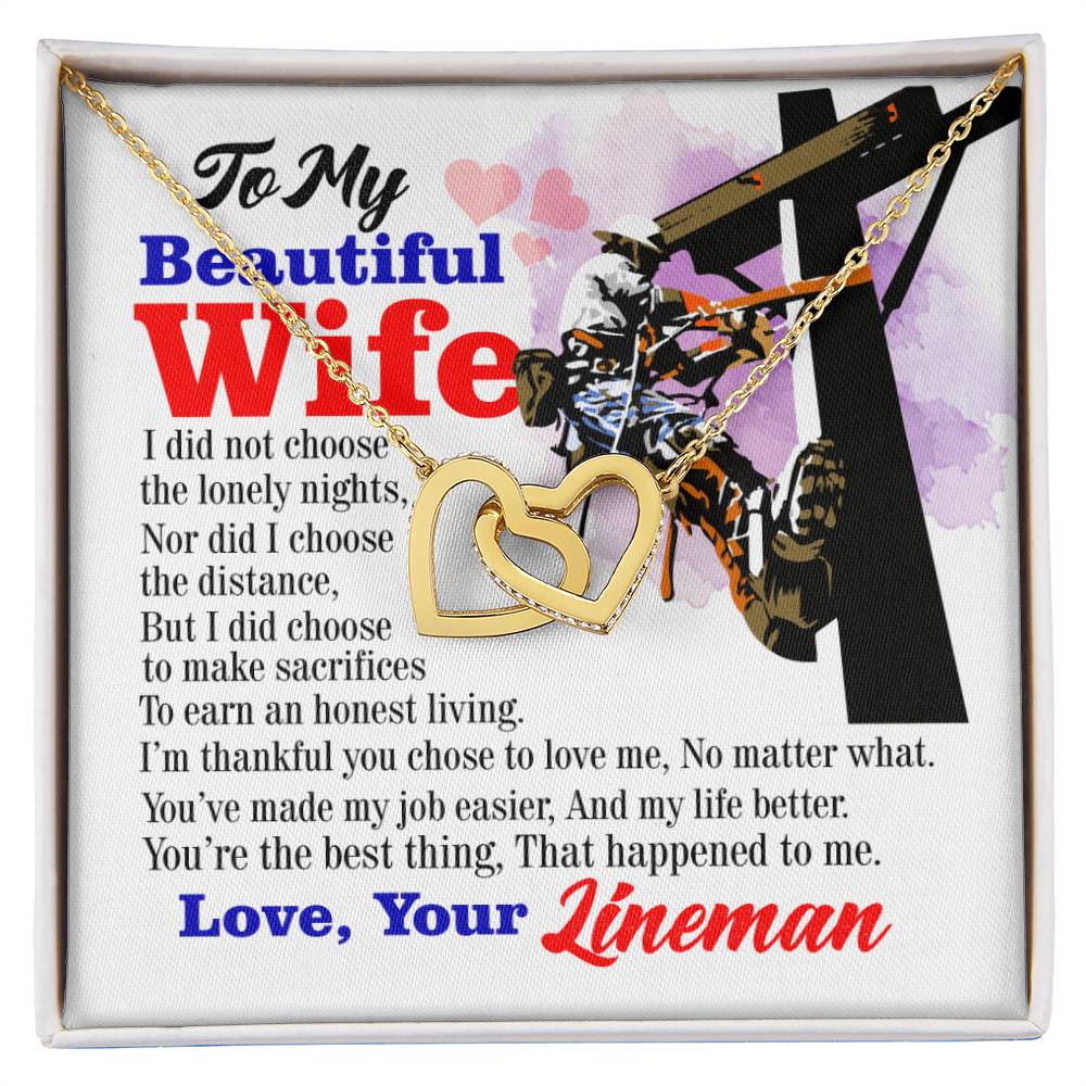 Lineman'S Wife - Interlocking Heart Necklace Interlocking Hearts Necklace