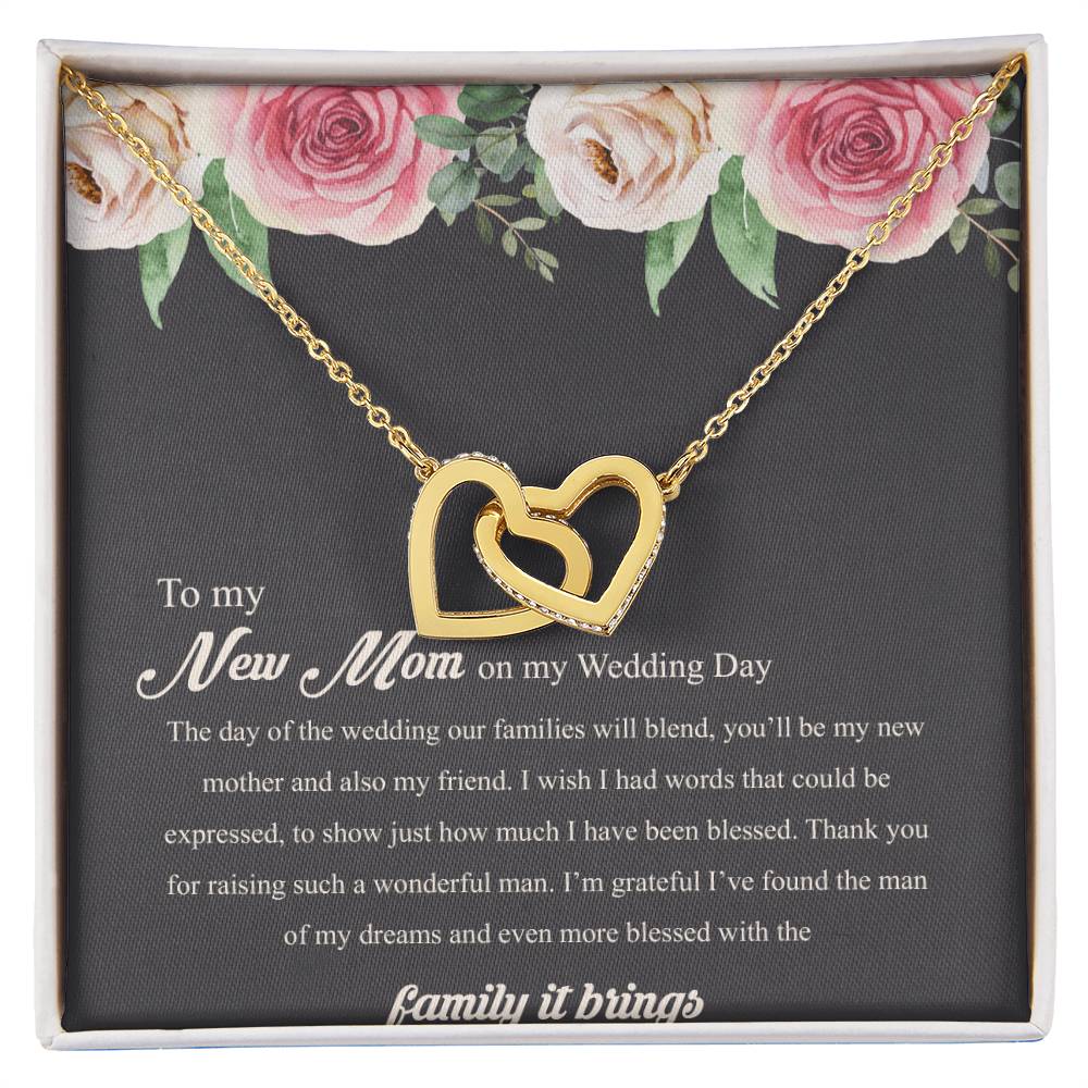 To My New Mom On My Wedding Day Interlocking Hearts Necklace