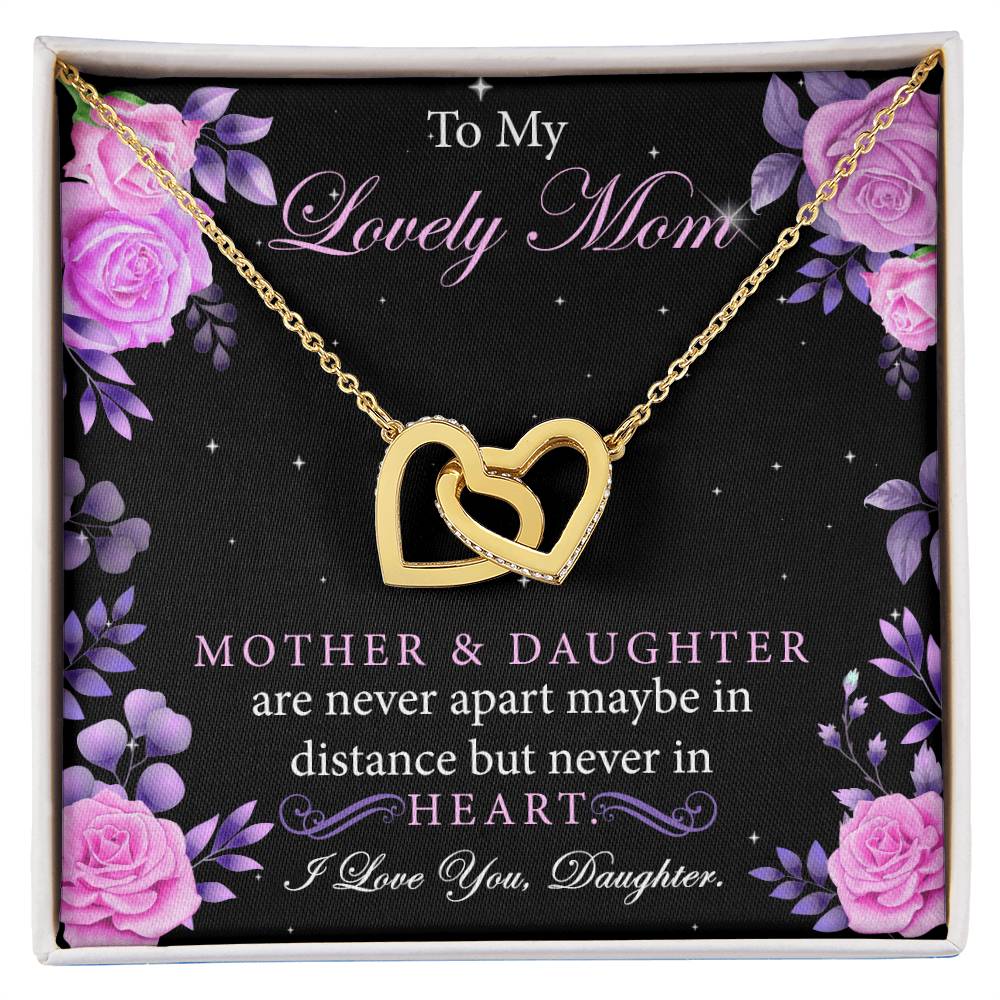 Gifts For Mom From Daughter Interlocking Hearts Necklace