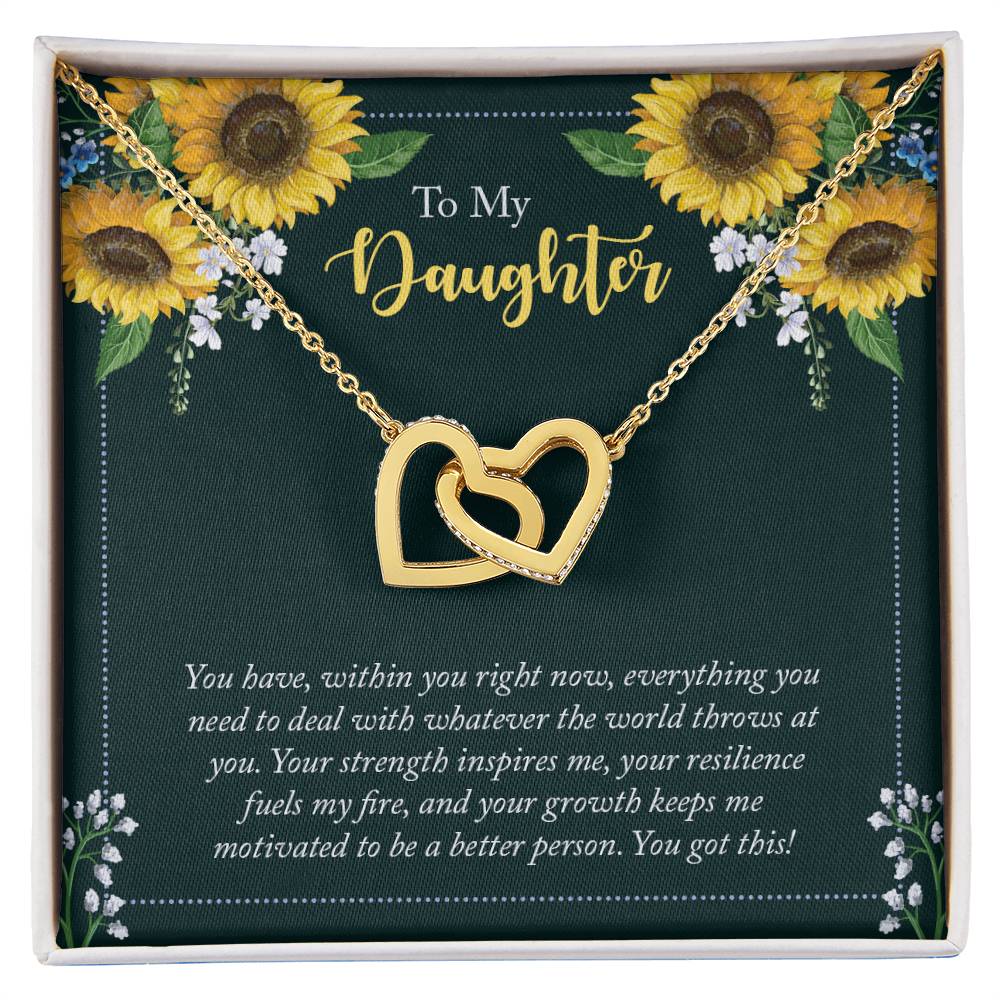 To My Beautiful Daughter - The Stunning Interlocking Hearts Necklace