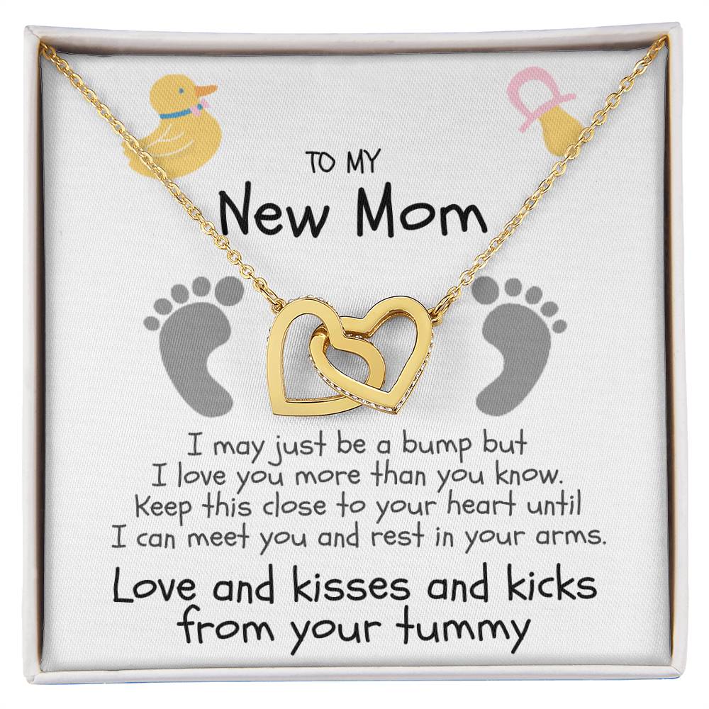 Love And Kisses From Her Tummy Interlocking Hearts Necklace