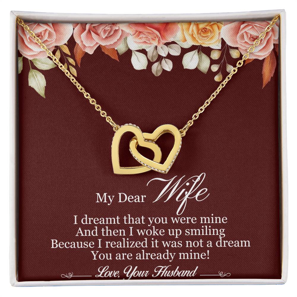 My Dear Wife Interlocking Hearts Necklace Message Card