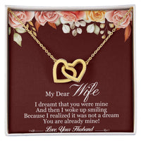 My Dear Wife Interlocking Hearts Necklace Message Card