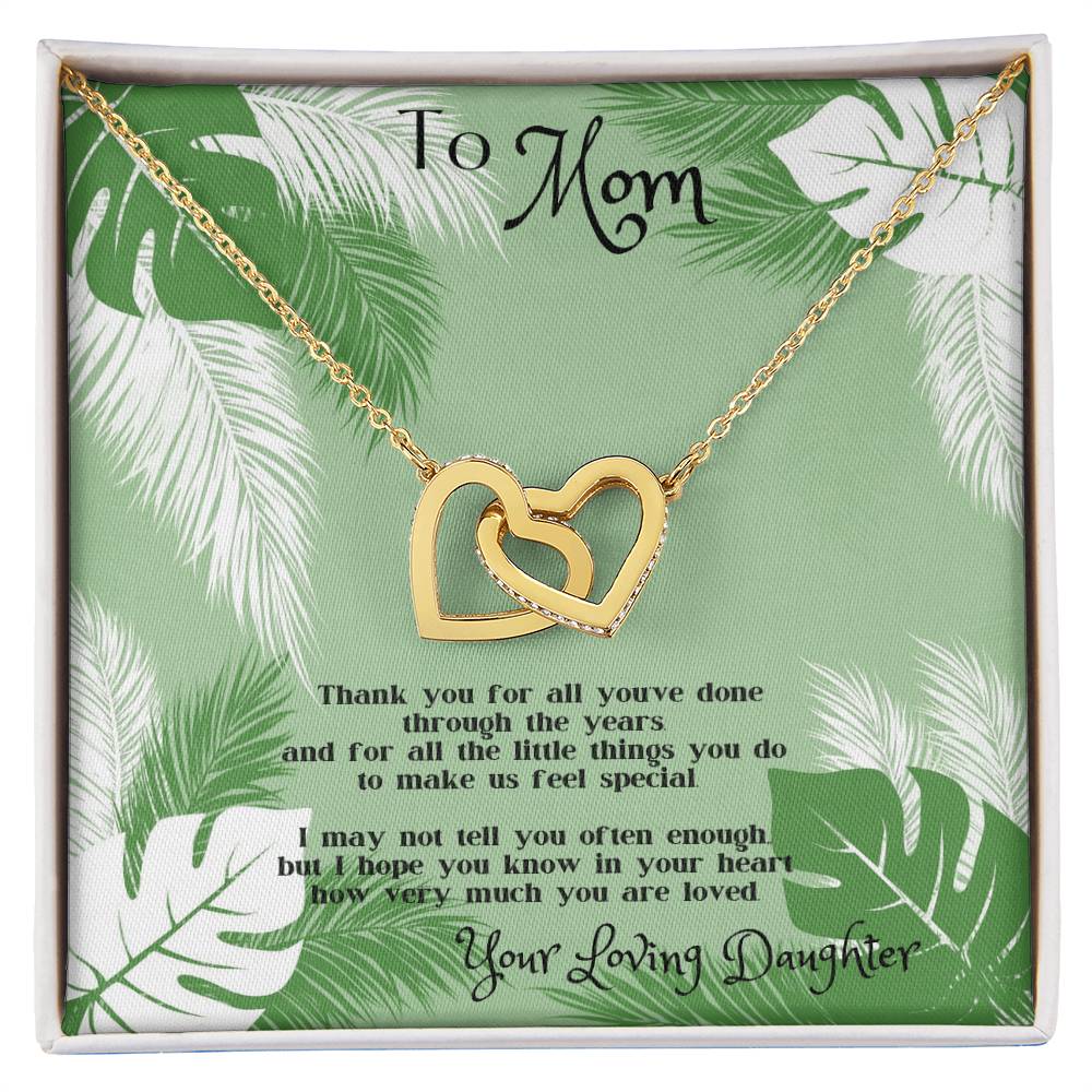 Mother'S Day Gift For Mom - Interlocking Hearts Necklace From Daughter