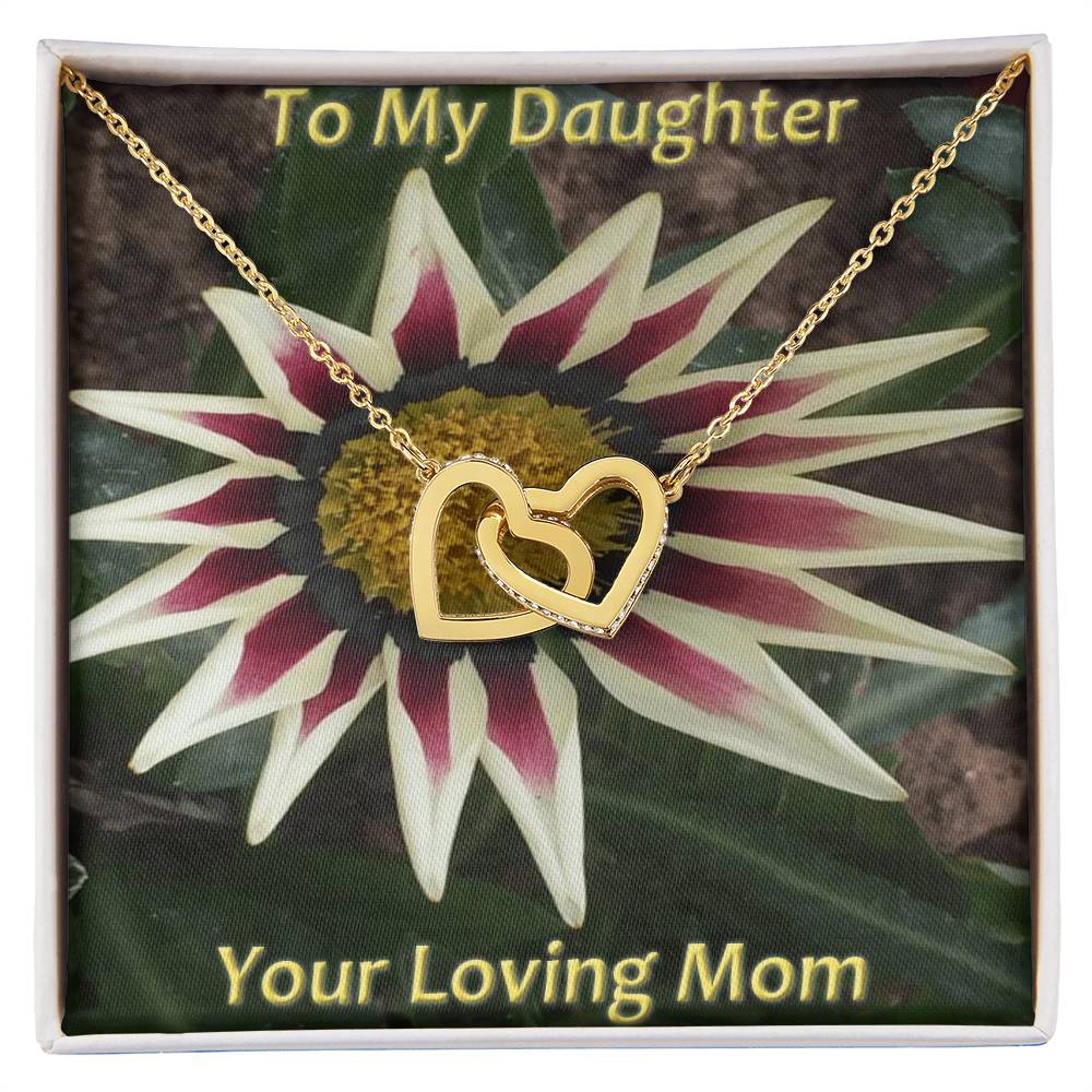 To My Daughter Mom Daughter Interlocking Heart Necklace For Christmas Gift Interlocking Hearts Necklace