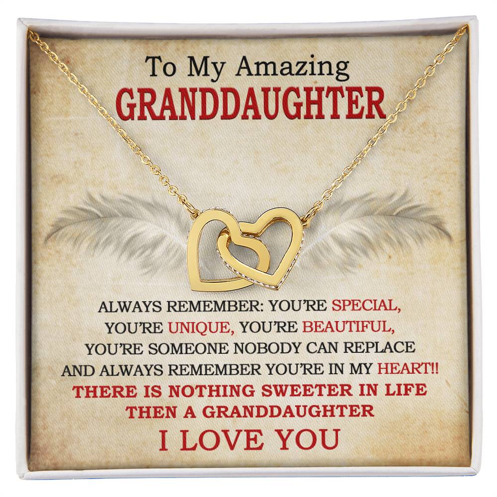 Luxury Gift For Granddaughter Interlocking Hearts Necklace