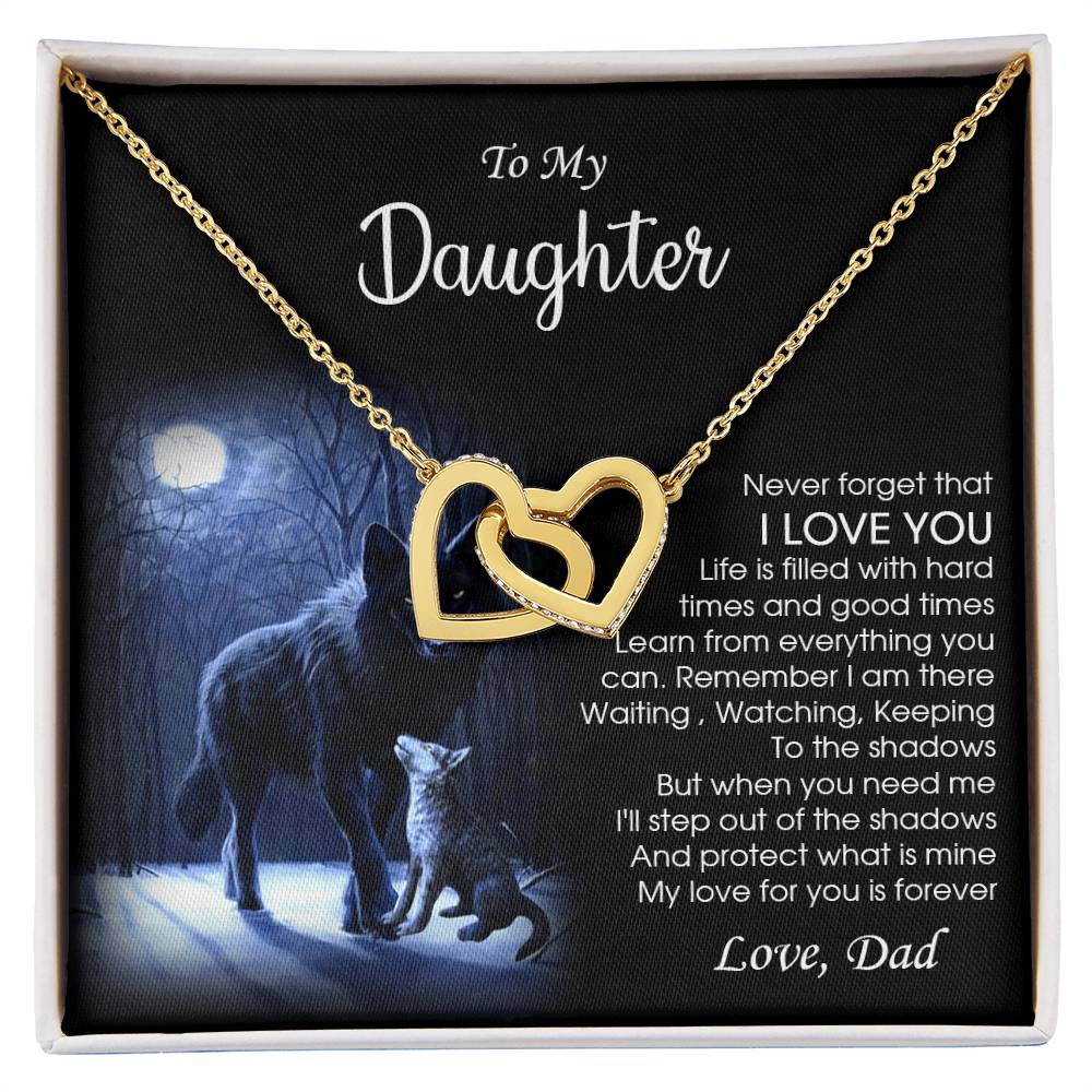 Dad To Daughter Necklace Daughter Gift Sentimental Gift For Daughter From Dad To My Daughter Jewelry Interlocking Hearts Necklace