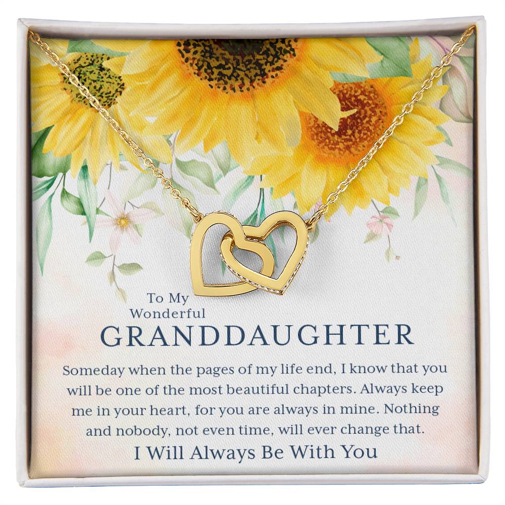 To My Wonderful Granddaughter – I Always Be With You – Necklace 🌻 Interlocking Hearts Necklace
