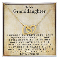 To My Granddaughter Love Grandma Interlocked Heart Necklace Interlocking Hearts Necklace