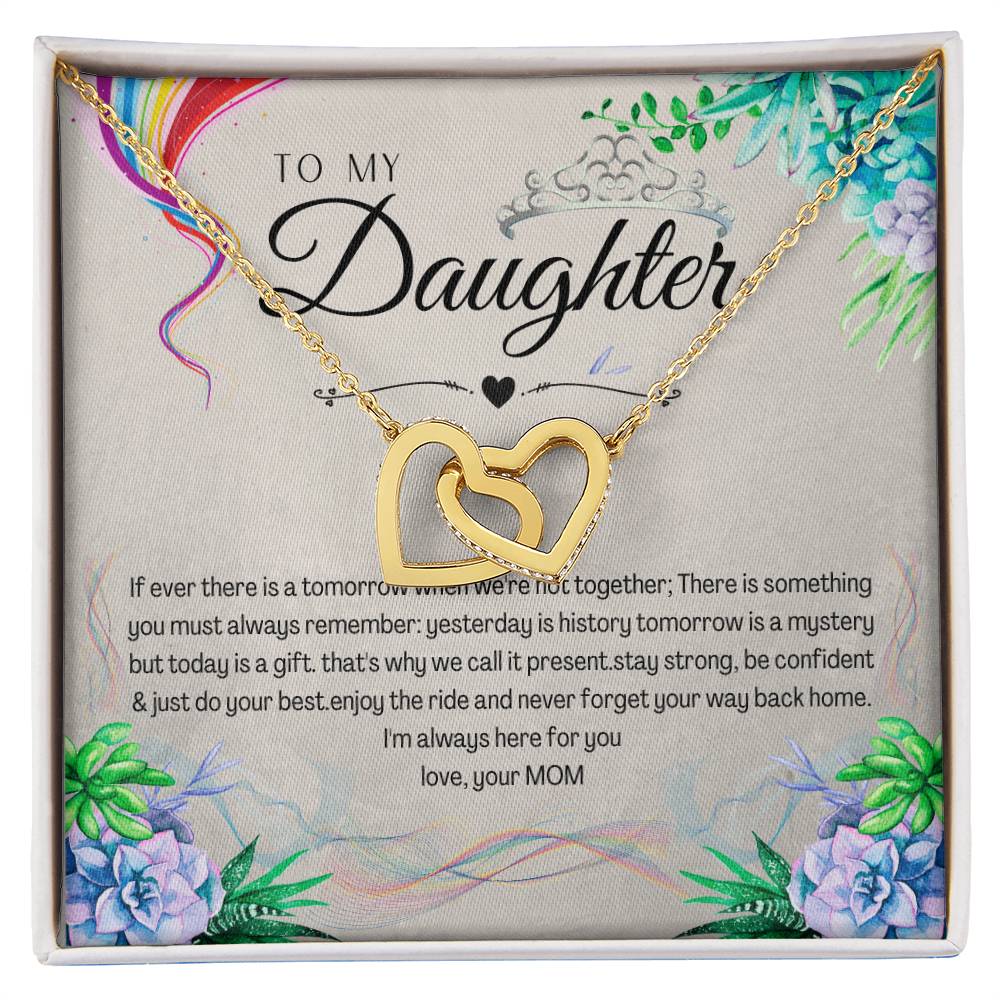 To My Daughter Interlocking Hearts Necklace