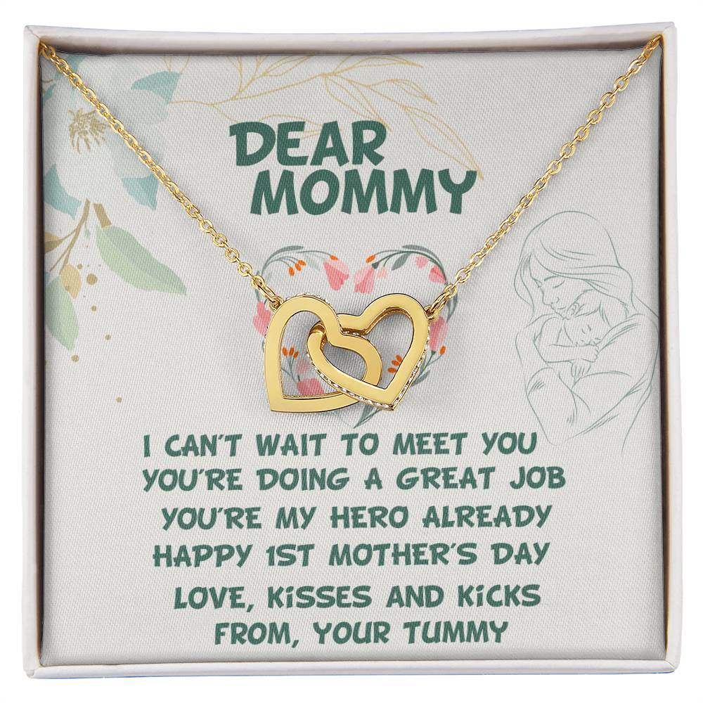 New Mom Gift Baby Shower Gift Gift For Mom To Be Pregnancy Gift For First Time Mom Baby Shower Gift Pregnant Wife Expecting Wife Gift Interlocking Hearts Necklace