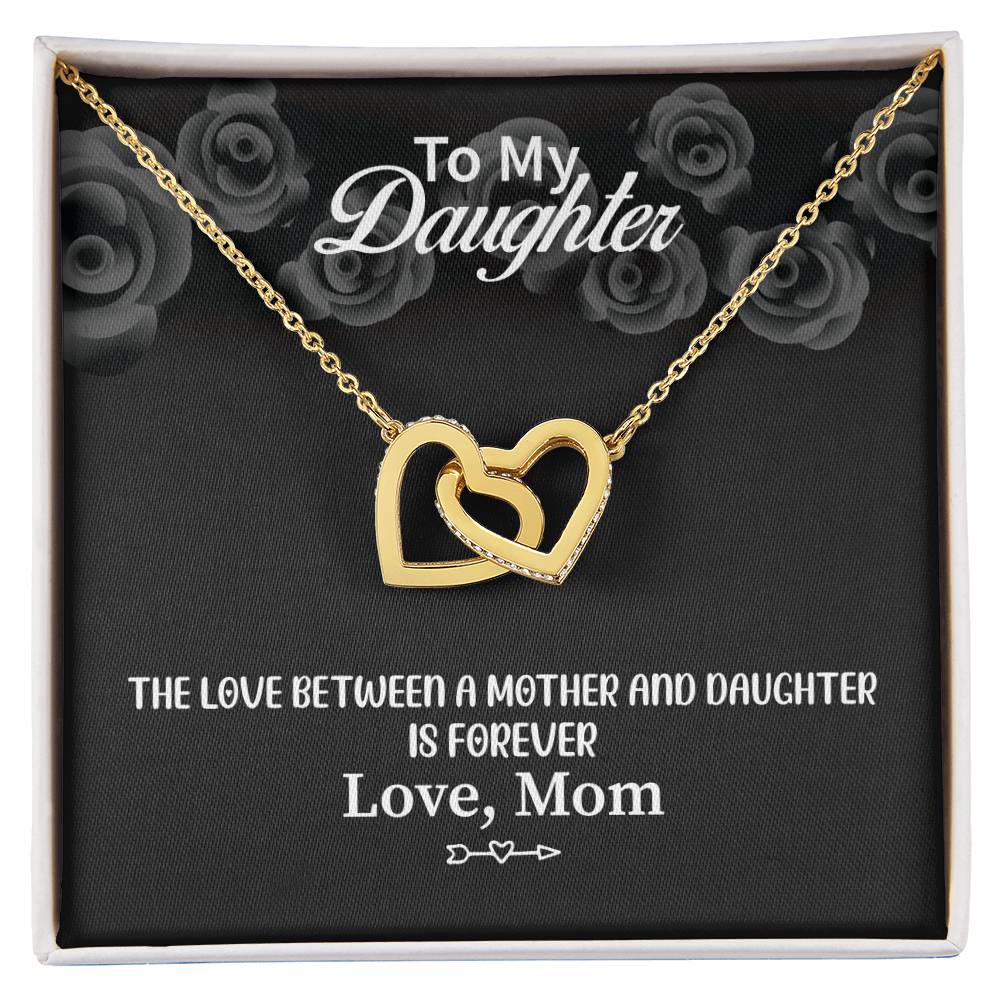 To My Daughter From Mom Interlocking Hearts Necklace Mother To Daughter Gift Birthday Gift To Daughter From Mom Daughter Necklace