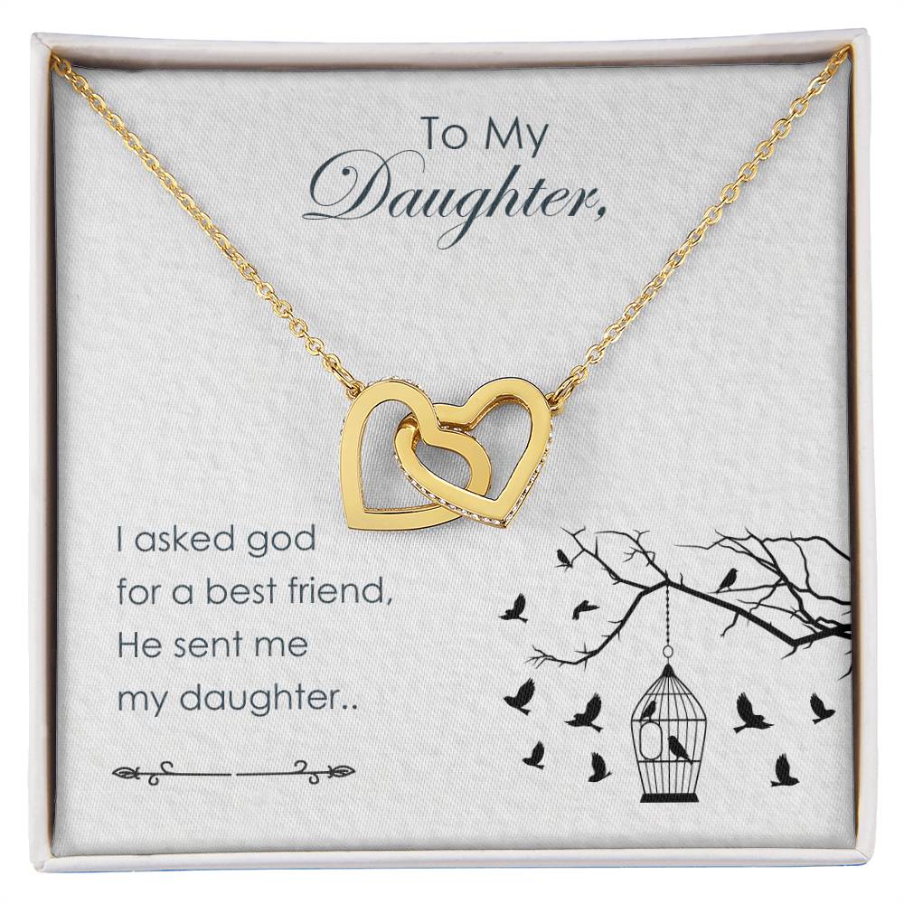 To My Daughter - Interlocking Hearts Necklace3