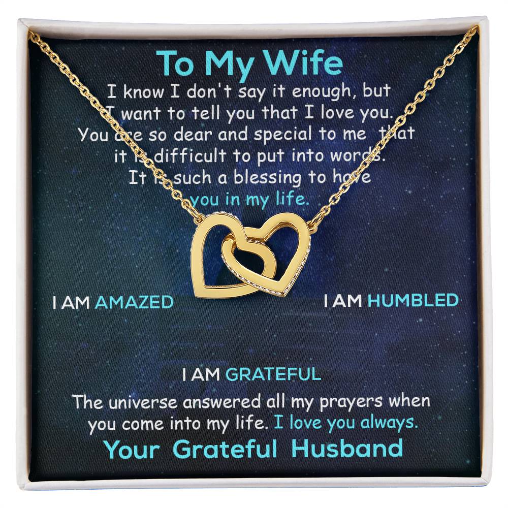 Personalized Wife Necklace Husband To Wife Gift For My Wife Romantic Wife Gift Wife Birthday Surprise Wife Appreciation Up The Movie Interlocking Hearts Necklace