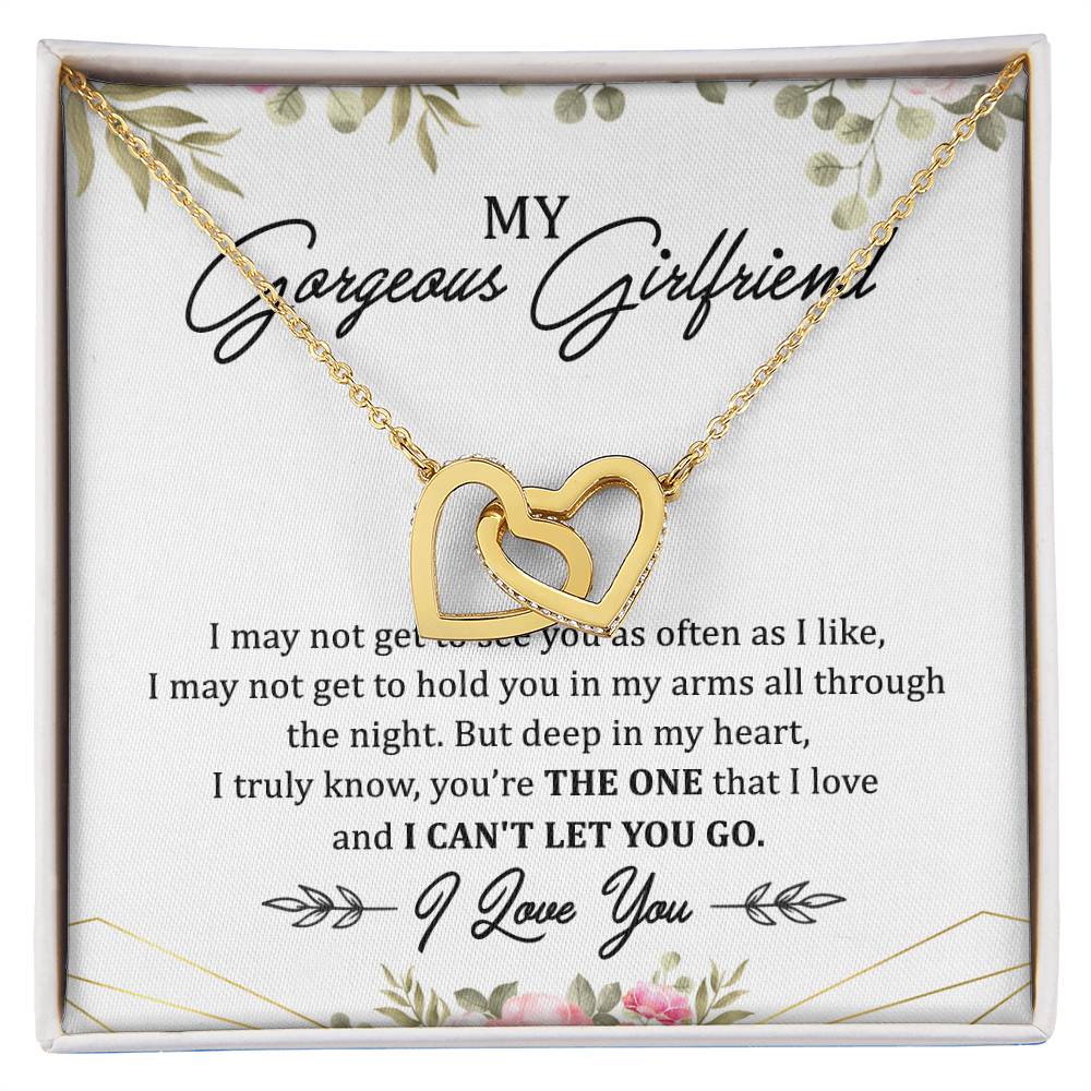 My Gorgeous Girlfriend Interlocking Hearts Necklace Message Card