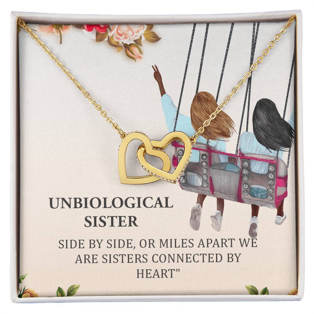 Unbiological Sister Interlocking Hearts Necklace Bff Jewelry Gift Soul Sister Sorority Sister Sister In Law Heart Necklace Gift Best Friends Gift