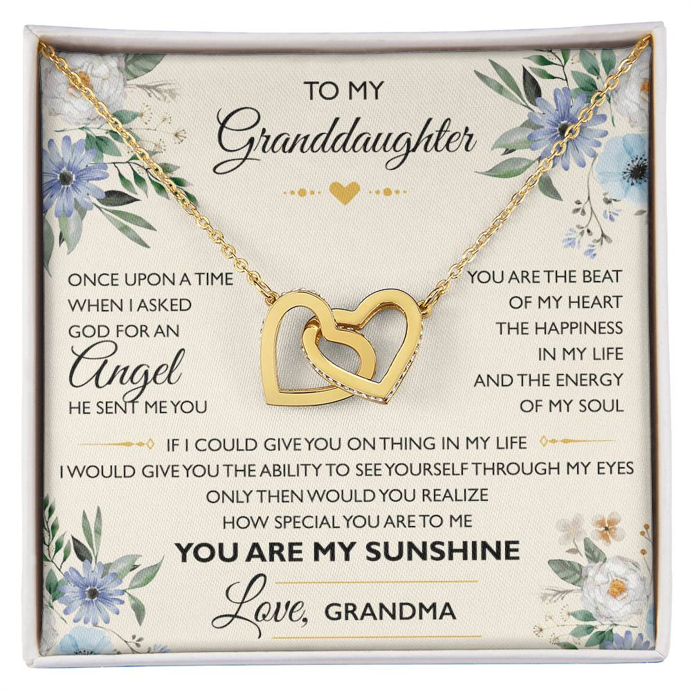 To My Granddaughter From Grandma - Interlocking Heart Necklace Interlocking Hearts Necklace