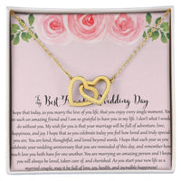 To My Bestfriend On Her Wedding Day - Floral Interlocking Hearts Necklace