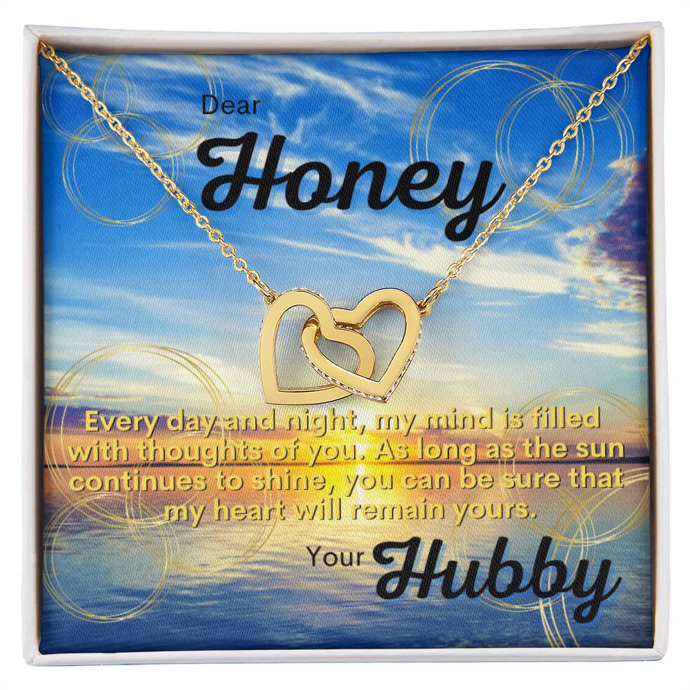Husband To Wife Gift Partner Bae Girlfriend Significant Other. As Long As The Sun Continues To Shine You Can Be Sure That My Heart Will Remain Yours. Interlocking Hearts Necklace