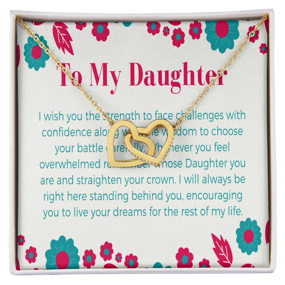 To My Daughter - Birthday Gift For Daughter From Mom Daughter Necklace From Mom Daughter Birthday Jewelry Interlocking Hearts Necklace