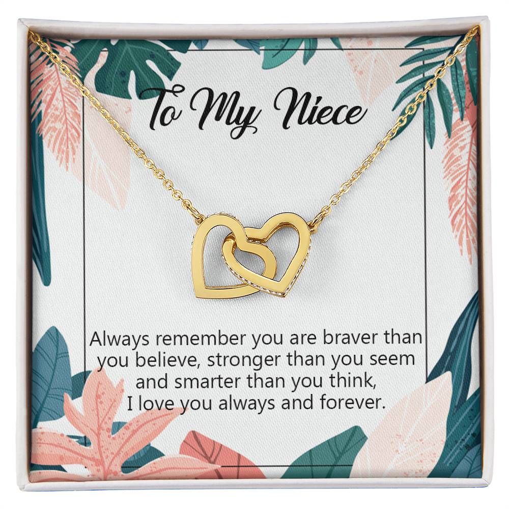 To My Niece Necklace Niece Birthday Gift From Aunt Niece Necklace Giftniece Gift From Aunt Uncle Aunt Niece Interlocking Hearts Necklace